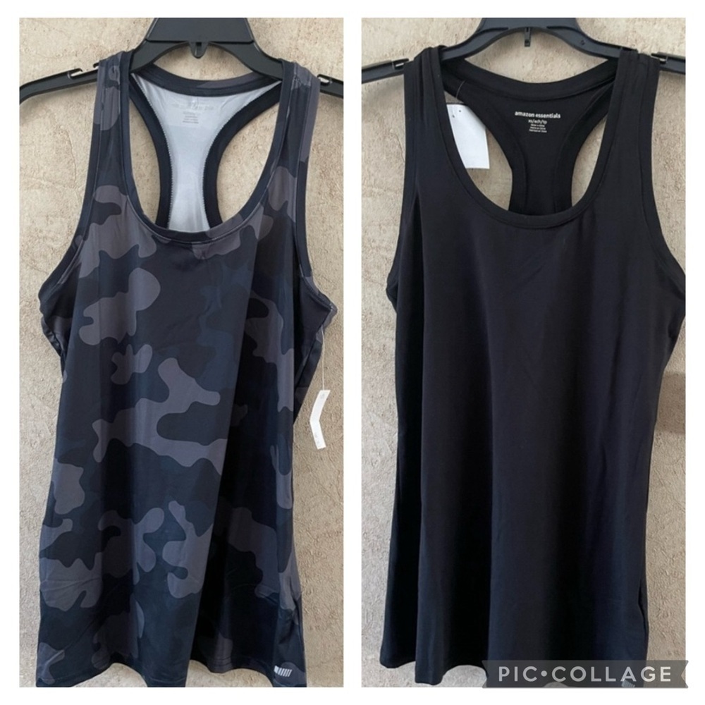 Amazon Essentials Racerback Tank Bundle (Pit to pit 15” Length 24”)
